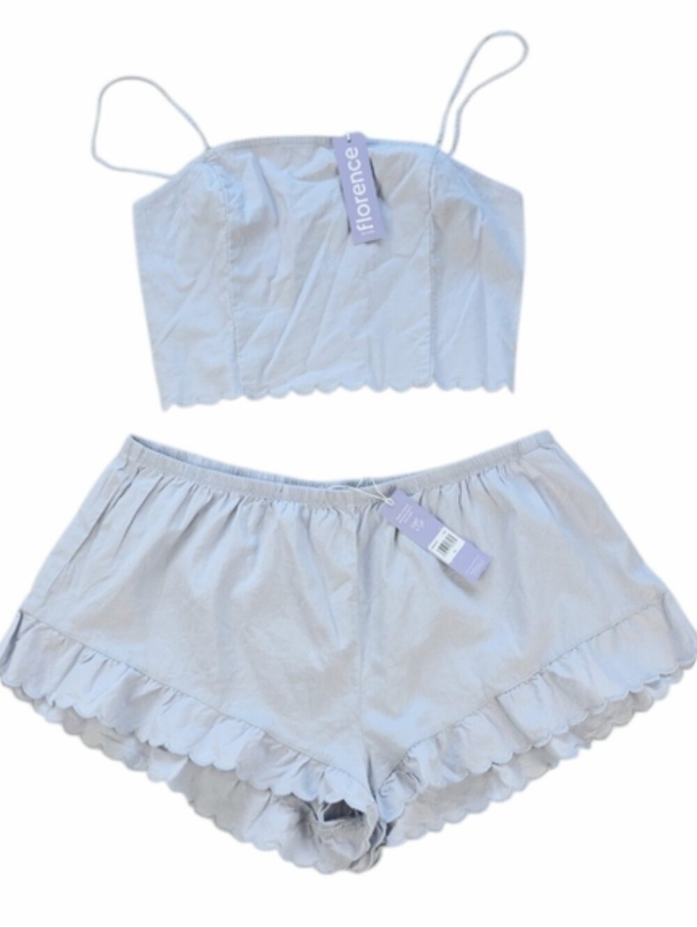 Florence By Mills Sweet Solstice Scallop Linen Short & Cami Set NWT - Picture 5 of 13